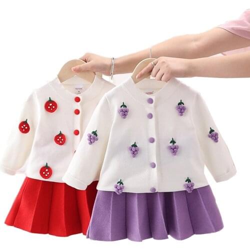 Childrens Knitted Dress Girl Princess Dress Girl Sweater Knitted Dress Girl Sweater Knitted Sweet Knitted Cardigan Dress