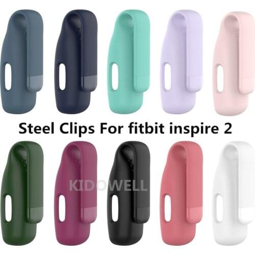 For fitbit inspire 2 Steel Clips Smart Bracelet Buckles Wristband Accessory for fitbit inspire 2 silicone protective cover