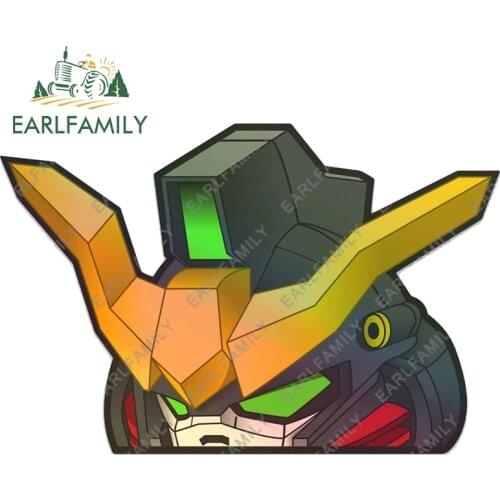 EARLFAMILY 13cm x 8.6cm Cartoon Mecha Deathcythe Peeker Anime Car Sticker JDM Waterproof Window Trunk Decal Vinyl Material
