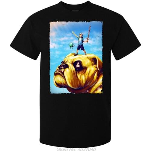 Adventure Time Finn Jake And BMO Artwork Mens (womans Available) T Shirt Black Short Sleeve Cotton T Shirts Man Harajuku