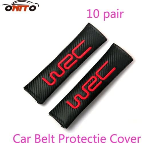 Good Quality 10pair WRC Logo Carbon Fibre Car Styling Auto Seat Belt Cover Case Accessories Car-Styling