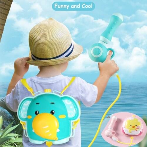Ready Stock Summer Toy Water Gun kids High Pressure Water Gun & Baby Playing Water Beach Toys Childrens Cartoon Backpack