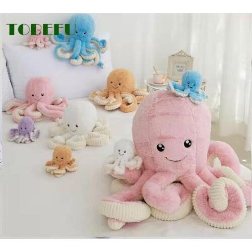 TOBEFU Simulation Octopus Plush Pendant Soft Animal Dolls Stuffed Toys Home Decor Accessories Children Christmas Gifts 40-60cm