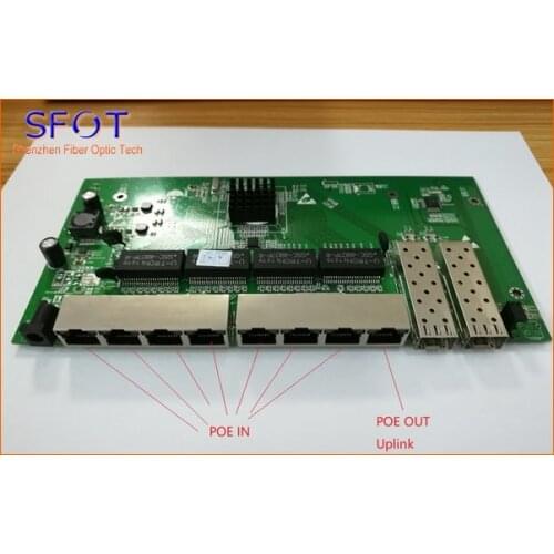 8 port 10/100/1000M Ethernet reverse poe switch with 2 SFP Port, port 1~7 POE IN and port 8 POE OUT, not manageable