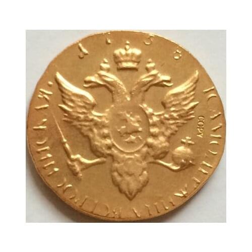 24K gold-plated 1758 russian gold coins copy