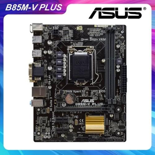 For ASUS B85M-V PLUS DDR3 B85 1150 Desktop Used Motherboard USB 3.0 SATA III PCI-E 3.0 Core i7/i5/i3 Original PC Motherboard