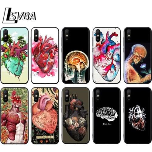 Medical Human Organs Brain for Xiaomi Redmi 10X Pro 5G 9A 9I 9T 9 GO K40 K30 K20 Ultra 8 7 6 5 4X Pro Soft Black Phone Case