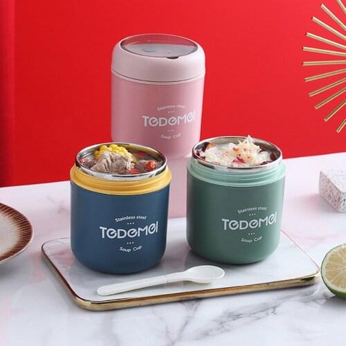 Mini Thermal Lunch Box Food Container with Spoon Stainless Steel Vaccum Cup Soup Cup Insulated Lunch Box taza desayuno portatil