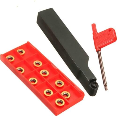 Turning Tool Set SRAPR2020K10/SRAPR1616H10 Boring Bar Holder Face Milling External Lathe Blade Holder + 10pcs RPMT10T3MO Inserts