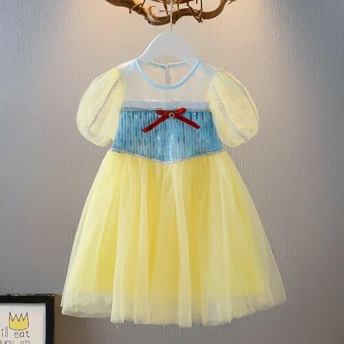 Girls Dress Summer Lantern Sleeve Princess Party Birthday Dresses Children Casual Clothes Ball Gown 2-7Yrs