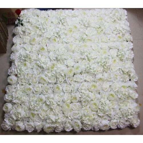SPR white wedding rose flower wall backdrop more desens Artificial silk rose stage decoration arrangement decorative flore