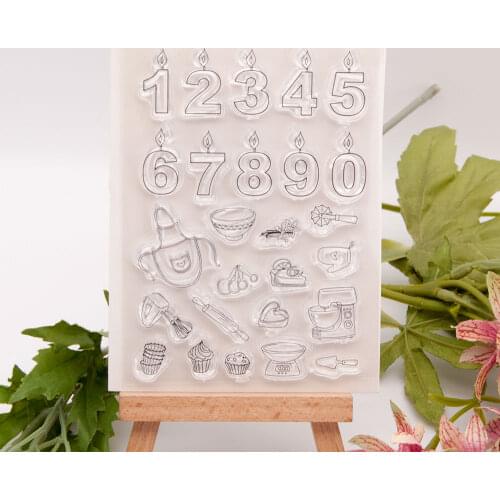 Birthday number candles Clear Stamps Silicone Seal for DIY Scrapbooking Card Rubber Stamps Making Photo Album Handemade Crafts