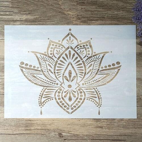 A4 A3 A2 Size DIY Craft Layering Lotus Stencil For Wall Painting Scrapbooking Stamping Album Decorative Embossing Paper Card