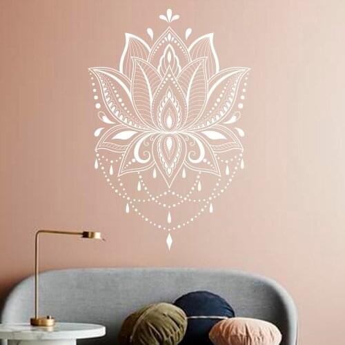 Lotus Vinyl Wall sticker Mandala wall decols Yoga studio Decals home room sticker decor Lotus wall decal G49