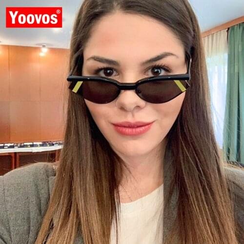 Yoovos Small Frame Sunglasses Women 2021 Sexy Trendy Brand Cat Eye Sunglasses Women Plastic Vintage Sun Glasses for Female UV400