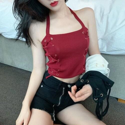 Women Corset Tops Sexy Cross Halter Short Top For Women Summer Bra Top Tank Camis Crop Top For Women