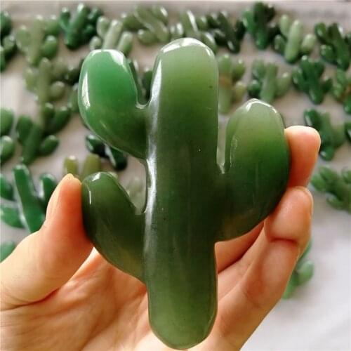 1pcs preciou stones natural aventurine crystal carving cactus Chakra figurine