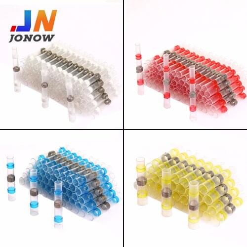 150PCS Solder Seal Electrical Wire Connectors Heat Shrink Terminals Butt Connectors Solder Connector Kit Waterproof Insulated