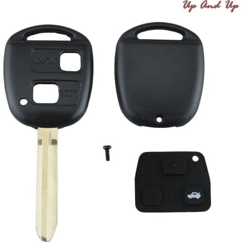 2 Button Car Key Remote Fob Shell Case For TOYOTA Portable Car Key Case Rubber Button Pad