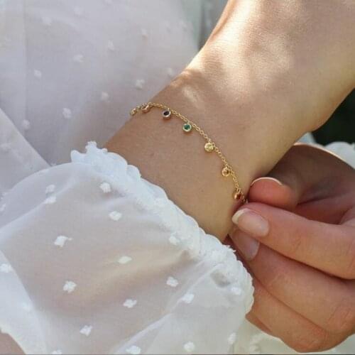 2021 New Fashion 100% 925 Sterling Silver Micro Pave AAA Cubic Zirconia Colorful Rainbow CZ Bracelet For Women Gift Jewelry