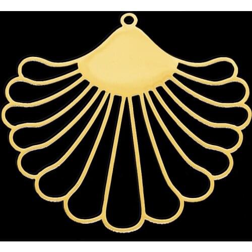 5pcs/lot 100% Stainless Steel 40mm Fan-shaped DIY Earring Pendant Charm Wholesale Custom Charms Finding Supplies Factory Prices