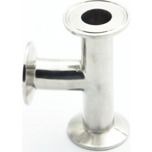 76mm OD 304 Stainless Steel Sanitary Ferrule Tee Connector Pipe Fitting For Home Brew Homebrew Fit 3" Tri Clamp