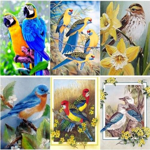 New 5D DIY Diamond Painting Full Square Round Drill Parrot Diamond Embroidery Animal Cross Stitch Crafts Manual Home Decor Gift