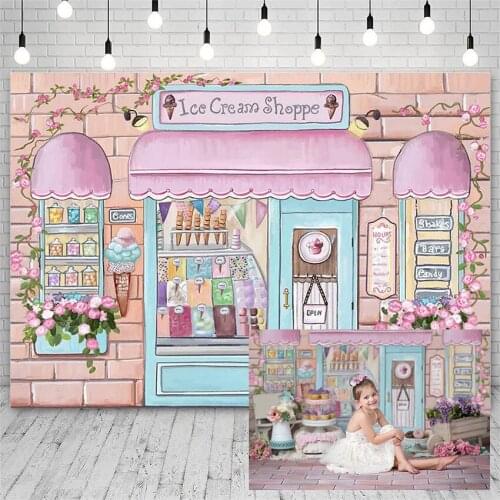 Avezano Backdrops For Photography Birthday Party Newborn Baby Shower Ice Cream Store Shoppe Children Background For Photo Studio