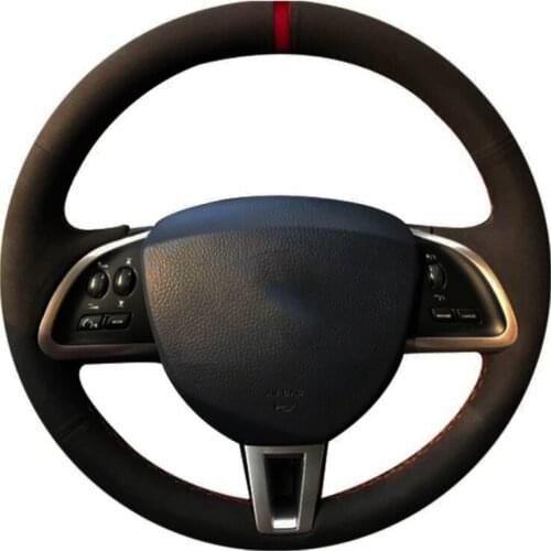 Car Steering Wheel Cover Soft Black Suede For Jaguar XF XF S XFR XF Sportbrake 2012 2013 2014 2015 XK XKR-S XKR 2012-2018