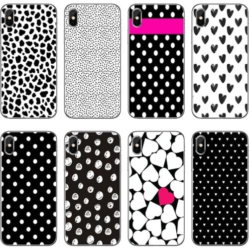 Black White heart Polka Dot phone case soft cover For Huawei Honor 20 10i 9X 10 Lite 8S 8C 8X 7C 7X 7A Mate 40 30 20 lite Pro