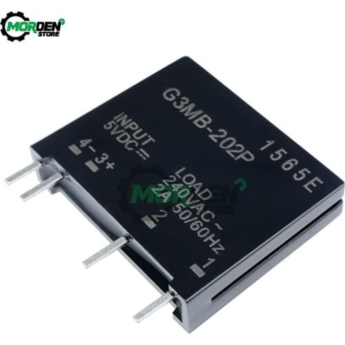 DC 5V G3MB-202P 1 Channel Solid-State Relay Board DC-AC PCB SIP SSR G3MB 202P PCB Mounting Relay Module AC 240V 2A 50/60Hz