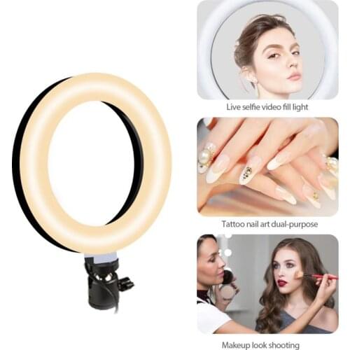 Dimmable LED Selfie Ring Fill Light Phone Camera Led Ring Lamp For Makeup Video Live Photography Lighting Phone computer Photo