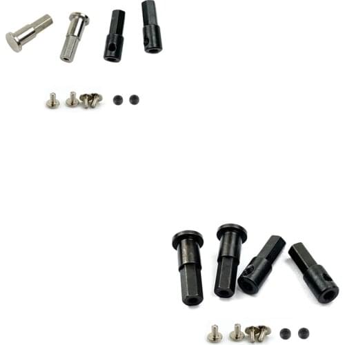 For WPL D12 1/10 RC Car Upgrade Parts Metal 5mm Front Wheel Hub Hex Adapter Combiner & Rear Axle Shaft Adapter