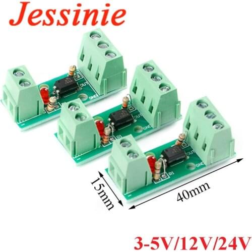 1 Channel Way Optocoupler Isolation Module PC817 EL817 3V-5V 12V 24V Photoelectric Isolator Rail Holder PLC Drive Motor Board