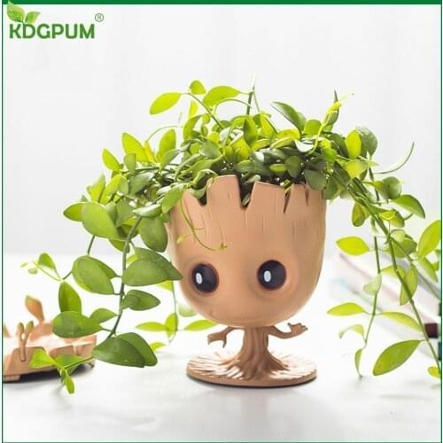 Potted Plant Decoration Groot Planter Pot Galaxy Guardian Flower Guard Q Version Model Tree Man Baby Groot Flower Pot Decoration