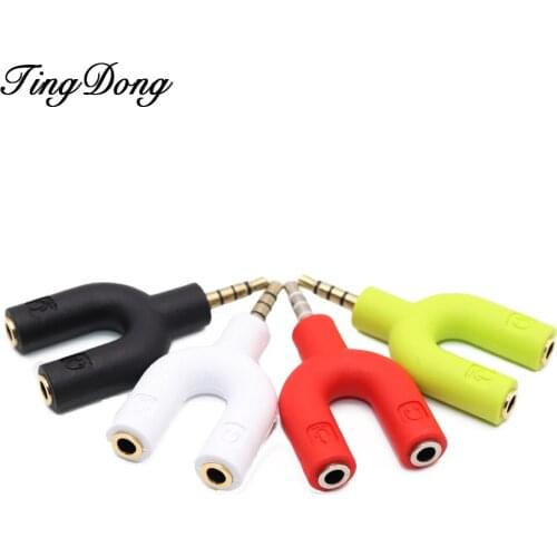 Headset Adapter Kit U Shape 3.5mm Y Splitter for Audio Headphone for MIC Walkman/ iPod/ Portable CD / DVD player/ MP3 player