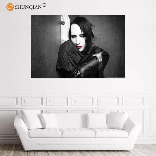 Nice Marilyn Manson Poster Custom Satin Poster Print Cloth Fabric Wall Poster Print Silk Fabric Print Poster 18-1-16