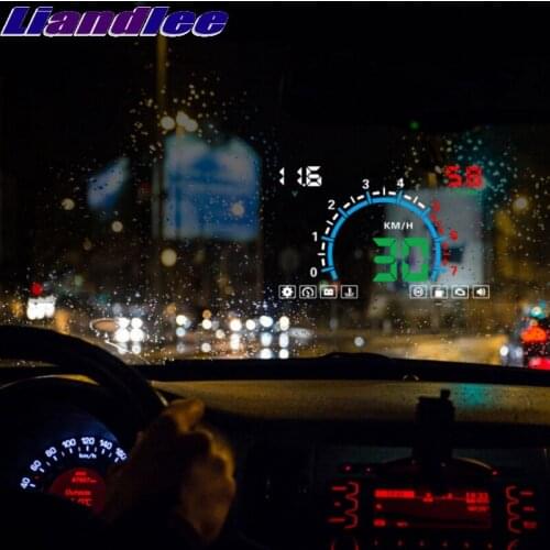 Liandlee HUD For Cadillac ATS BLS CTS CT6 DTS ELR STS SLS XLR XTS Speedometer OBD2 Head Up Display Big Monitor Racing HUD