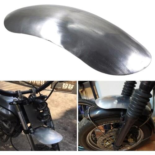 Metal Unpainted Silver Universal Motorcycle Mudguard Scooter Short Front Fender Mudflap For KTM Honda Yamaha Benelli Victory