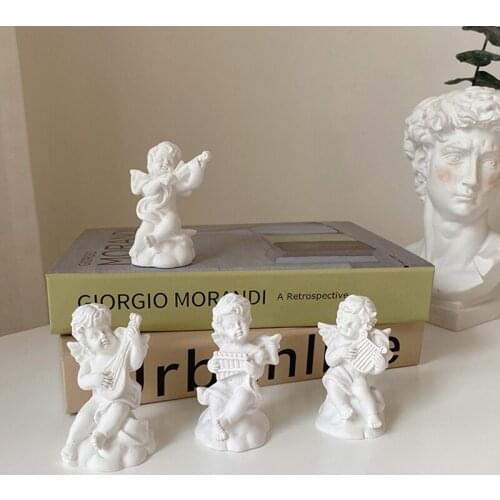 Mini Cupid Resin Statue Angels Resin Crafts for Desktop Window Book Shelf Room Cute Cupid Sculpture for Gift Home Decor