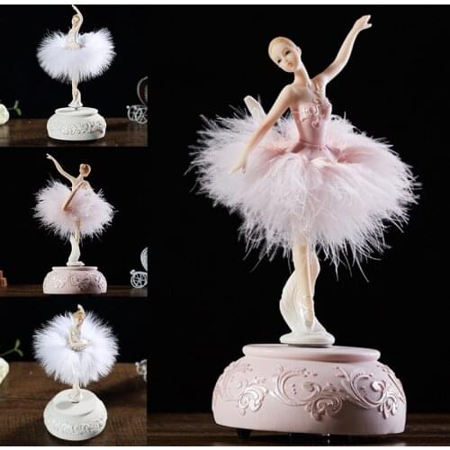 Ballerina Music Box Dancing Girl Swan Lake Carousel With Feather For Birthday Gift Melzinho Do Amor Музыкальная Шкатулка