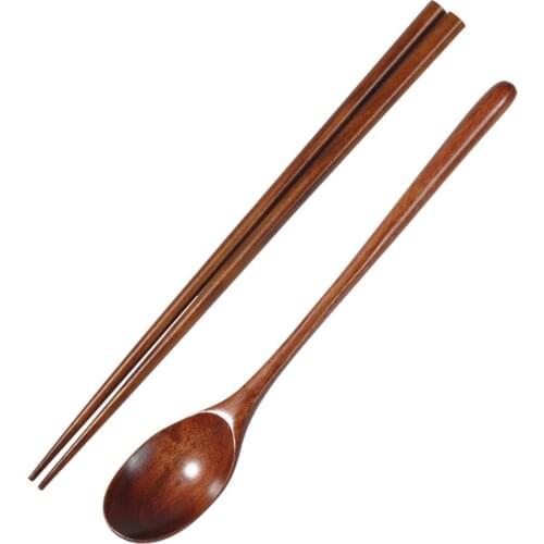 Dinnerware Sets Wooden Spoon Fork Bamboo Kitchen Cooking Utensil Soup-Teaspoon Kithen Tools Tableware Cultery кухонная посуда