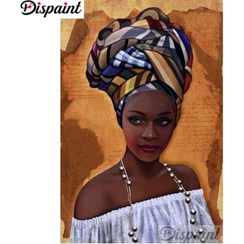 Dispaint Full Square/Round Drill 5D DIY Diamond Painting "African beauty" 3D Embroidery Cross Stitch Home Decor Gift A12171