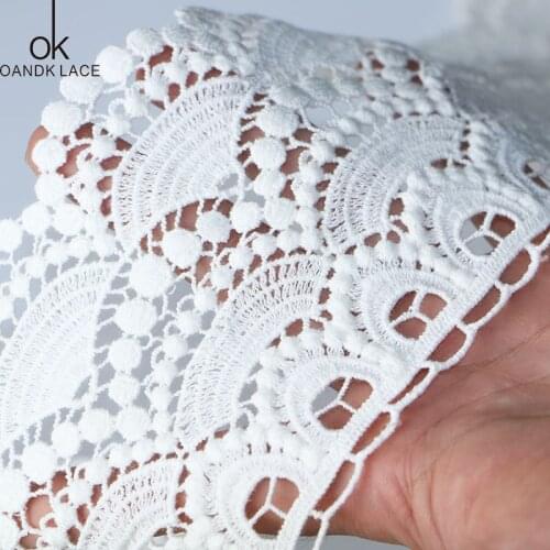 1 yard 11.5 cm garment decorative trim cotton embroidery sewing DIY process white trim pure cotton trim