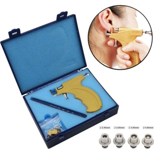 Professional Ear Stud Earring Piercing Gun Tools Kit High Quality Reusable Earlobe Cartilage Body Piercing Gun Set