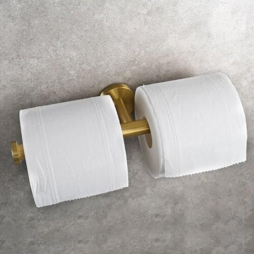 Simple Double Bathroom Toilet Paper holder High Quality SUS304 Stainless steel,Brushed gold/Black/Chrome/Brushed stainless steel