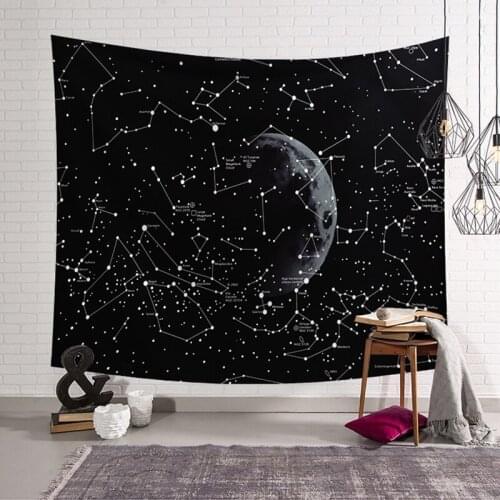 Psychedelic Constellation Galaxy Space Tapestry Wall Hanging Polyester Fabric Wall Decor Home