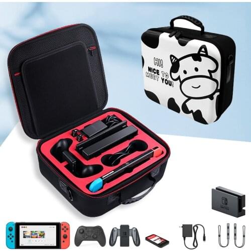 Shockproof Waterproof Handbag Storage Shell Case for Nintend Switch NS Console and Nintendo_Switch Game Accessories (Free Grips)