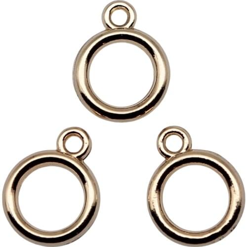 WYSIWYG 10pcs Charms Circle High Quality KC Gold Color 10x13mm Metal Alloy Jewelry DIY Accessories For Earring Making