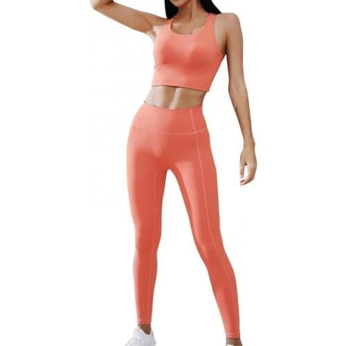 Women Yoga Sportswear Breathable Back Hollow Bra High Waist Pants Fitness Suit